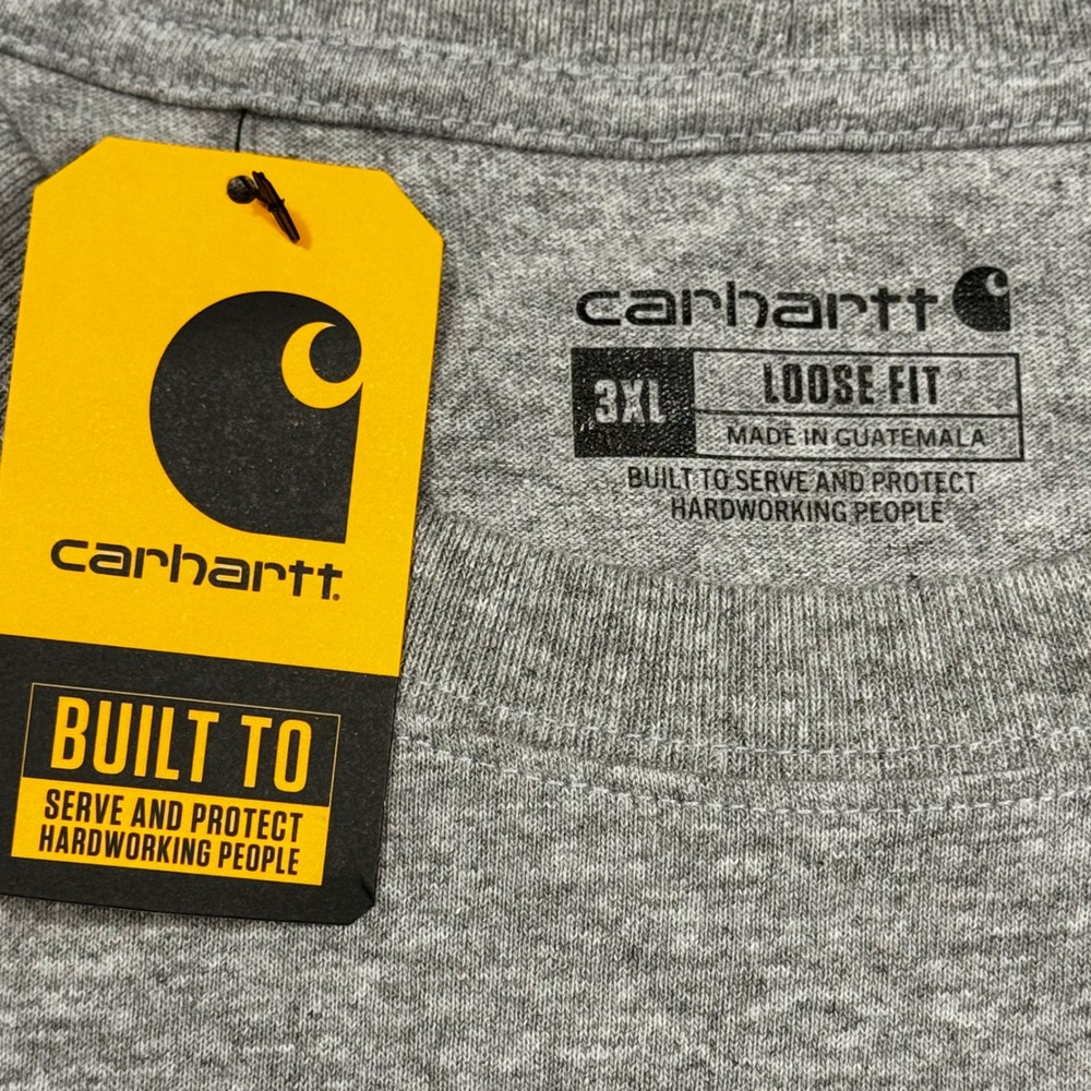 Carhartt K87 Mens 3XL Loose Fit Pocket T-Shirt Heather Gray Short Sleeve NWT - Picture 4 of 8